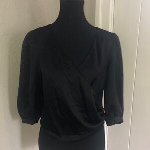 Ladies Dynamite Black Bubble Sleeve Blouse - Size Medium